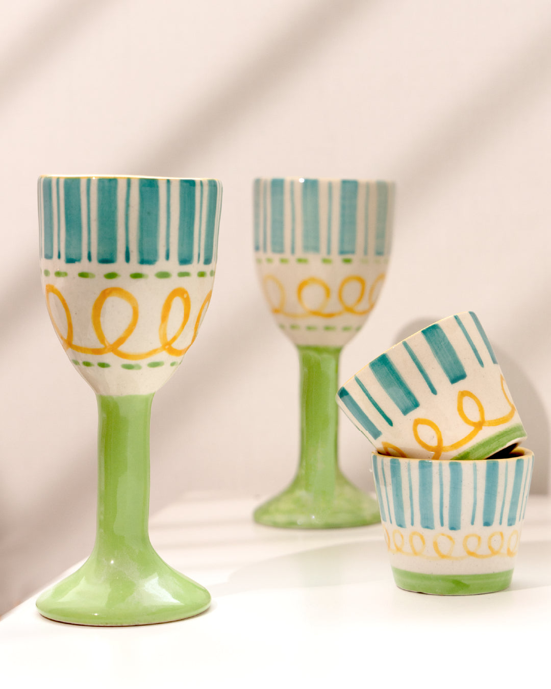 Mila- Bundle of Wine Glasses and Shot Glasses (Set of 4)