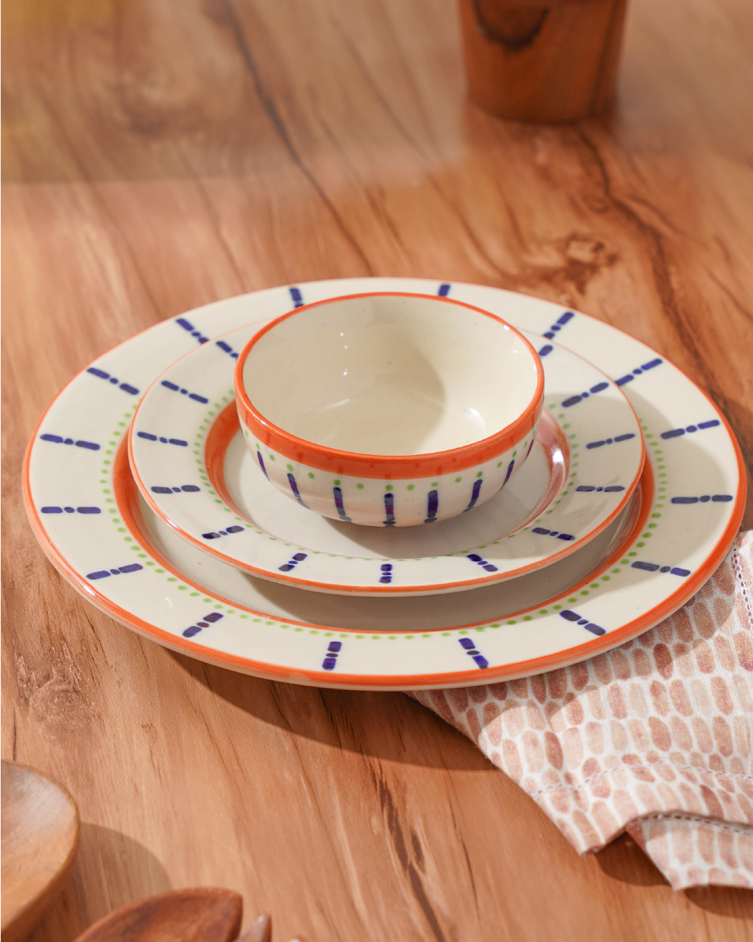 Parijat- Dinnerware set of 3